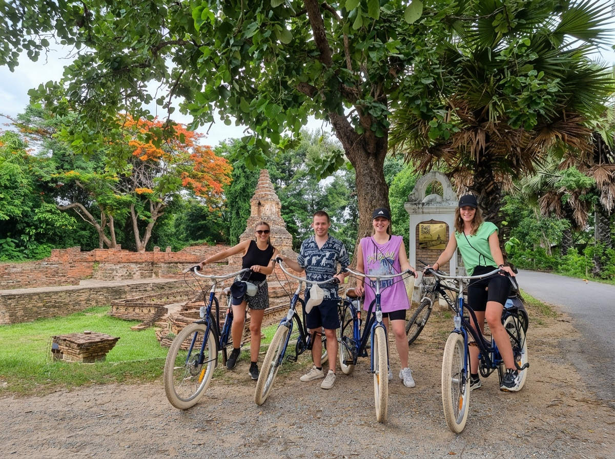 Half-Day Colors of Chiang Mai Bike Tour: Ping River, Local Market & Ancient Lanna Ruins (25 kms)